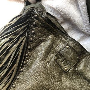 AWESOME STS Ranchwear Olive Fringe Leather